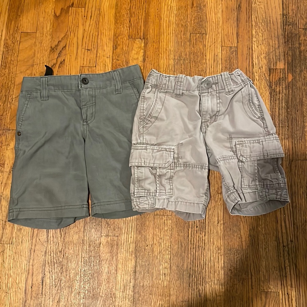 2 grey shorts. Size 4 and 5